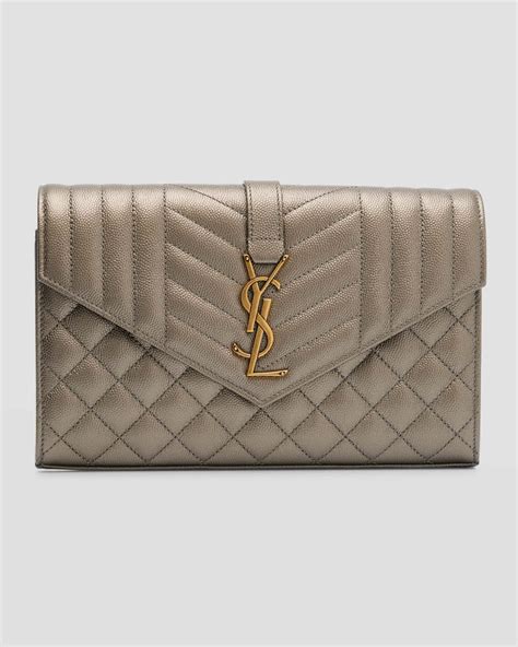 envelope triquilt ysl wallet on chain in grained leather|Saint Laurent Small YSL Envelope Wallet on Chain in Triquilt .